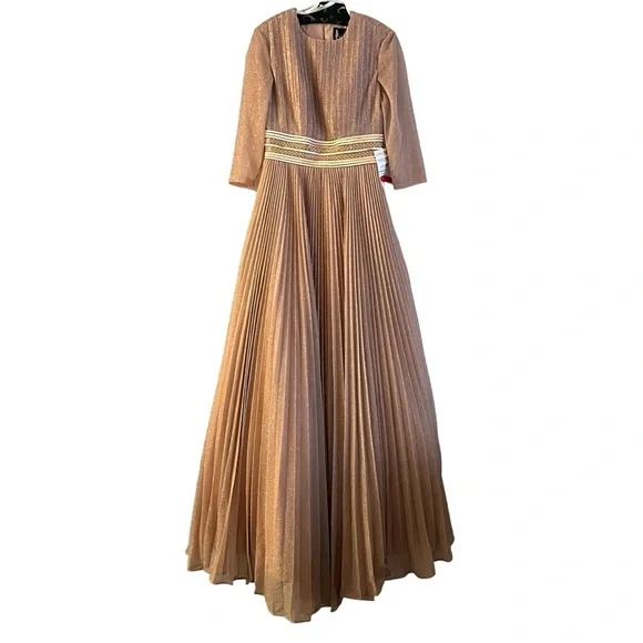 Mac Duggal Shimmering Ballgown A-Line Dress NWT 6 Rose Gold - Picture 6 of 10